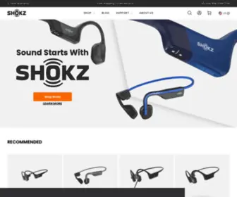 Shokz.com(Shokz Bone Conduction Headphone) Screenshot