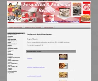 Shonaskitchen.co.za(Old and Familiar South African Recipes) Screenshot