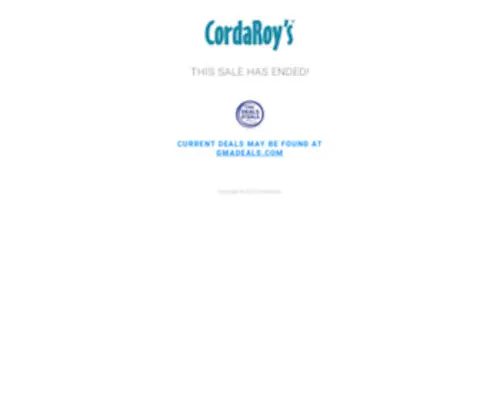 Shop-Cordaroys.com(This sale has ended) Screenshot