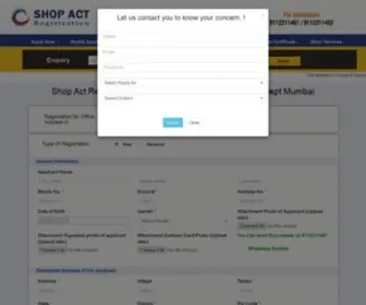 Shopactregistration.org(Shop Act) Screenshot