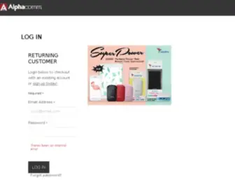 Shopalphacomm.com(Log in) Screenshot