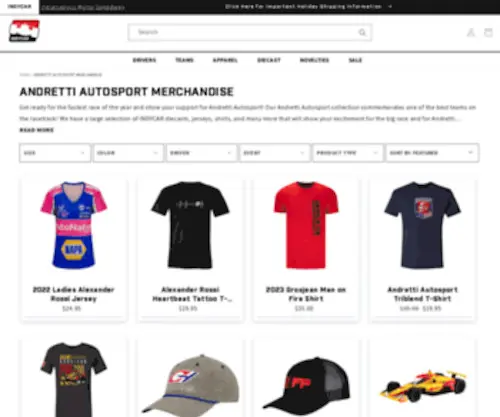 Shopandretti.com(Official Store of Andretti Autosport) Screenshot