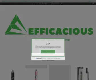 Shopefficacious.com(Efficacious Smoke Shop) Screenshot