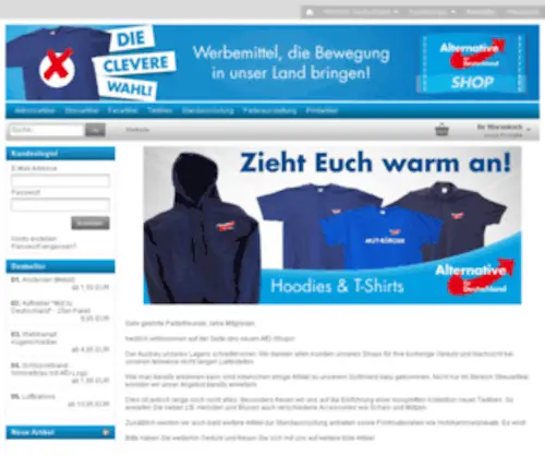 Shopfuerdeutschland.de(AFD Werbemittel) Screenshot