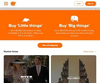 Shophumm.com.au(Buy now pay later with humm in Australia) Screenshot