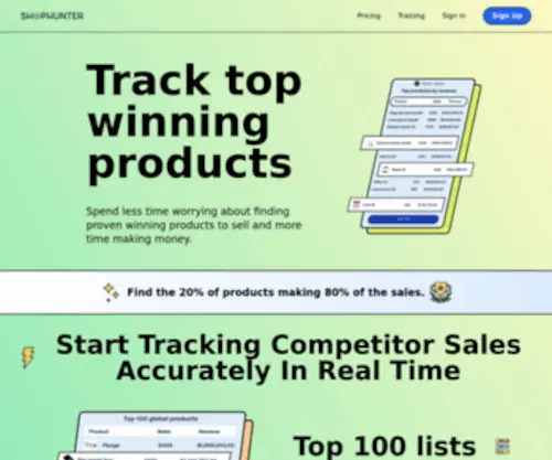 Shophunter.com(Voted The Best Shopify Spy & Product Research Tool) Screenshot