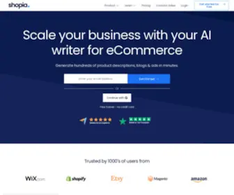 Shopia.ai(Write & Research Content Using AI) Screenshot