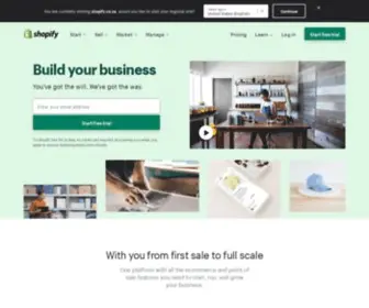 Shopify.co.za(ECommerce Software) Screenshot