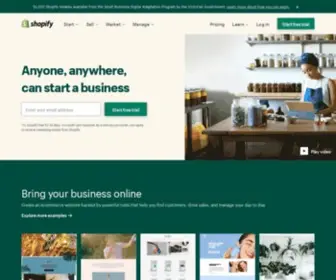 Shopify.com.au(Start a Business) Screenshot