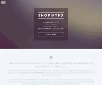 Shopifyfd.com(ShopifyFD is a free tool to add features to the Shopify Admin) Screenshot