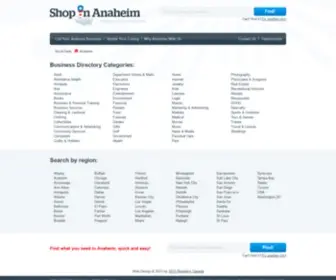 Shopinanaheim.com(Anaheim Business Directory) Screenshot