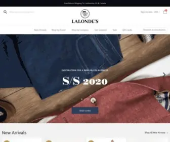 Shoplalondes.com(Lalonde's Online Menswear Boutique) Screenshot