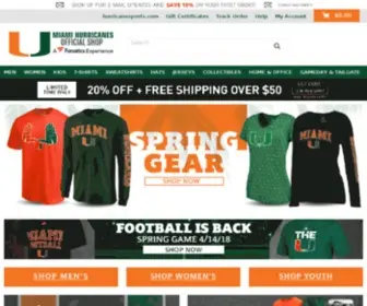 Shopmiamihurricanes.com(Miami hurricanes football apparel) Screenshot