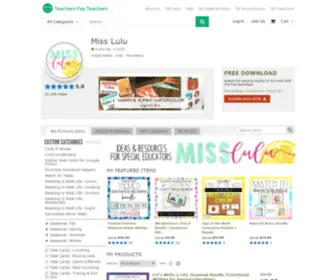 Shopmissluluspecialed.com(Miss Lulu Teaching Resources) Screenshot