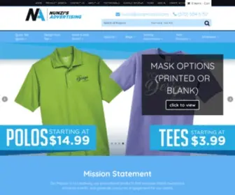 Shopnunzis.com(Nunzi's Advertising) Screenshot