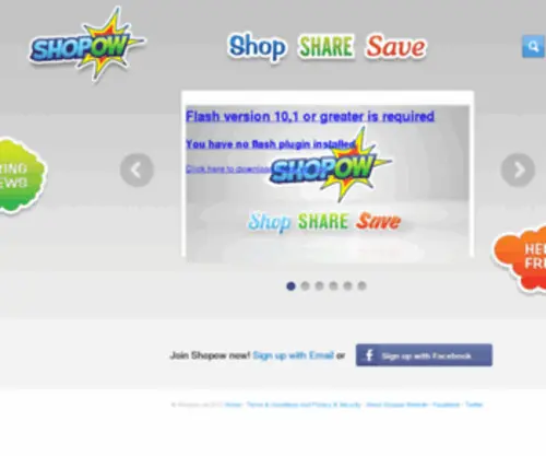 Shopow.co.uk(Social Shopping) Screenshot