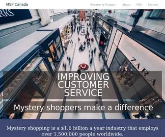 Shopperscanada.com(Mystery shopper job resources. Secret shopping program. Improving customer service. MSP Canada) Screenshot