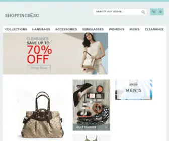 Shoppingberg.com(Designer Clothing, Handbags, & Accessories) Screenshot