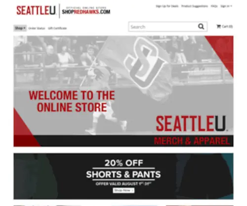 Shopredhawks.com(Seattle University Apparel) Screenshot