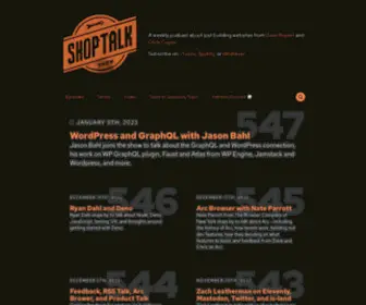 Shoptalkshow.com(A live podcast about front end web design and UX) Screenshot