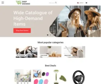 ShopVarious.com(Unique Selection Of Home Goods & Accessories Online) Screenshot