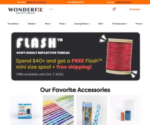 Shopwonderfil.com(WonderFil Specialty Threads USA) Screenshot