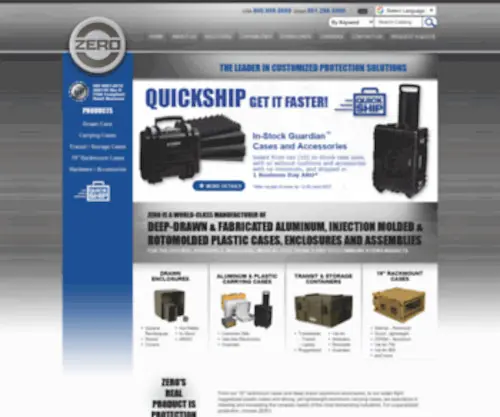 Shopzerocases.com(ZERO Manufacturing) Screenshot