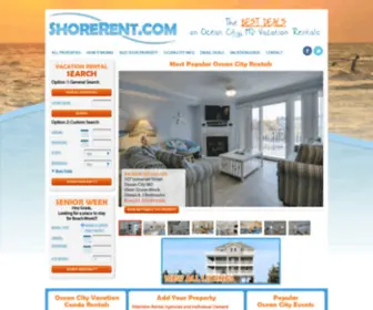 Shorerent.com(Ocean City Rentals) Screenshot