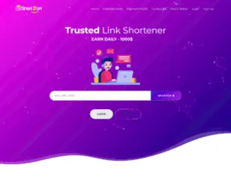 Short2URL.in(9$ CPM Shortener) Screenshot