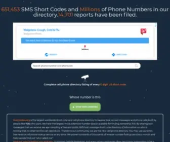 Shortcodes.org(Short Code & Cell Phone Directory) Screenshot