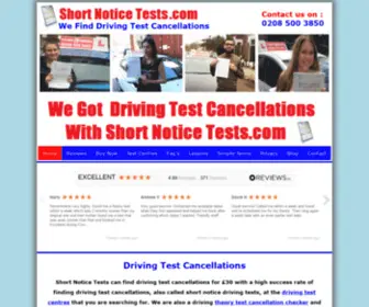 Shortnoticetests.com(Driving Test Cancellations) Screenshot