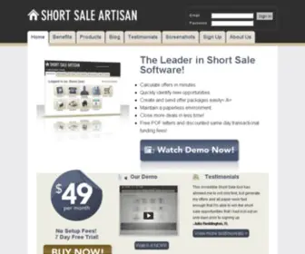 Shortsaleartisan.com(Short Sale Software) Screenshot