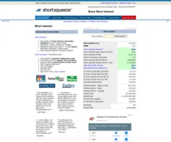 Shortsqueeze.com(Short Interest Stock Short Selling Data) Screenshot
