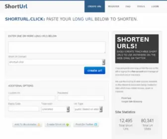 Shorturl.click(Free URL shortener service) Screenshot