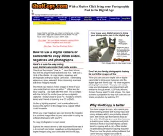 Shotcopy.com(How to copy scan convert slides negatives photographs with a digital camera) Screenshot