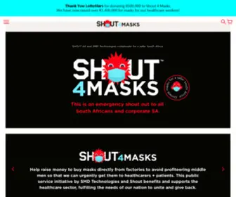 Shout4Masks.co.za(Donate Face Masks in South Africa for Covid) Screenshot