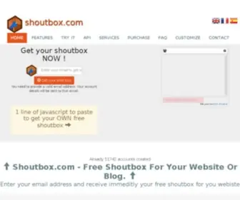 Shoutbox.com(Free Shoutbox For Your Website Or Blog) Screenshot