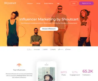 Shoutcart.com(Buy Shoutouts & Hire Influencers) Screenshot