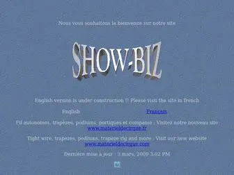 Showbiz-France.com(SHOW-BIZ Création & construction des équipements de cirque) Screenshot