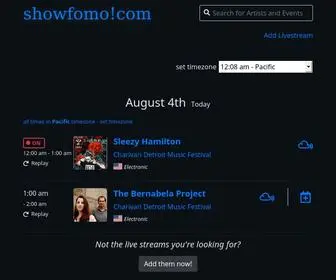 Showfomo.com(Livestreams) Screenshot