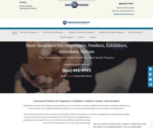 Showinsurance.com(Exhibitor Insurance) Screenshot