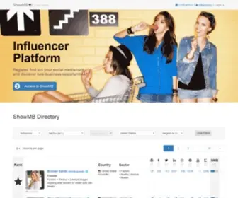 Showmb.com(Influencer platform to collaborate with brands) Screenshot