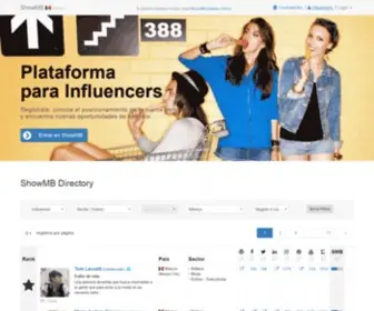 Showmb.mx(Plataforma para influencers y de colaboración con marcas) Screenshot