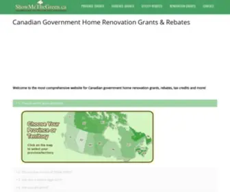 Showmethegreen.ca(Home grant) Screenshot