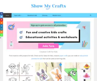 Showmycrafts.com(Crafts for Kids) Screenshot