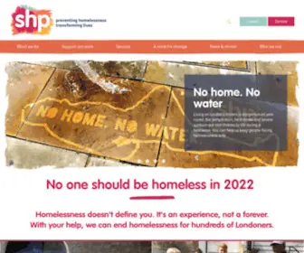 SHP.org.uk(Single Homeless Project) Screenshot