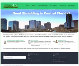 Shredallorlando.com(Shredding service and on) Screenshot