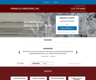 Shreddingcompanyaustin.com(Pinnacle Shredding) Screenshot