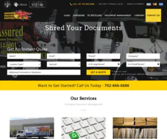 Shreddinglv.com(Assured Document Destruction Las Vegas) Screenshot