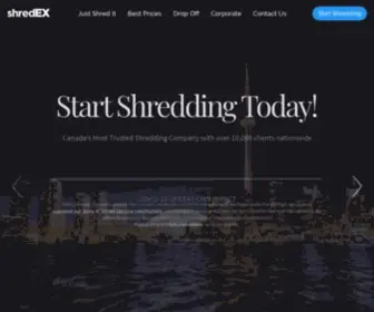 Shredex.ca(Toronto Shredding Service) Screenshot